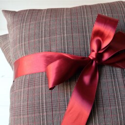 Gray, Black, Wine Red Tartan Pillow, Decorative Cushions, Matching Blankets, Pillows, Throw Christmas Pillow - thumbnail 2