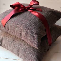 Gray, Black, Wine Red Tartan Pillow, Decorative Cushions, Matching Blankets, Pillows, Throw Christmas Pillow - thumbnail 3