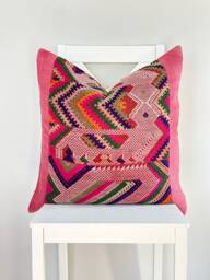 Vintage Embroidered Silk Textile Ethnic Piece Of Tradition Costume Pillow Cover