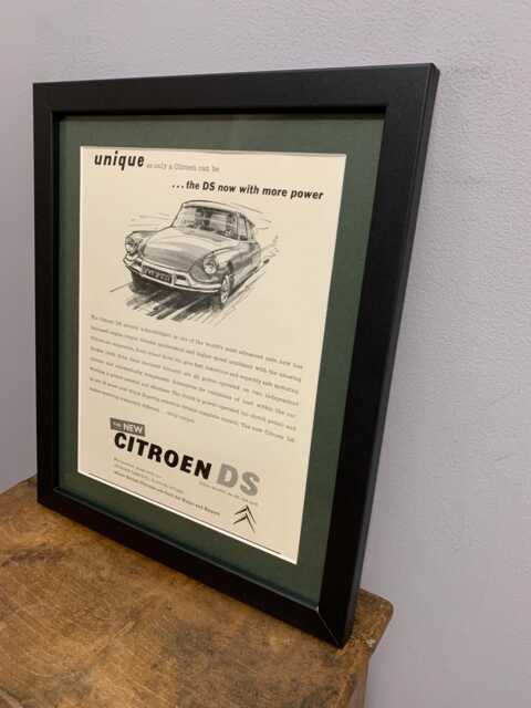 Citroen Ds Original 1961 Framed Advertising Wall Art Print Poster, Birthday Gift For Classic Car Enthusiasts Man Cave A211 - image 1