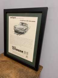 Citroen Ds Original 1961 Framed Advertising Wall Art Print Poster, Birthday Gift For Classic Car Enthusiasts Man Cave A211 - thumbnail 1