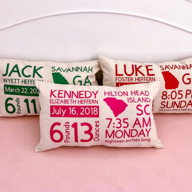 Personalized Birth Stats Pillow Cover- Stats- Announcement - Welcome Baby Shower Gift New - image 1