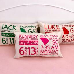 Personalized Birth Stats Pillow Cover- Stats- Announcement - Welcome Baby Shower Gift New - thumbnail 1