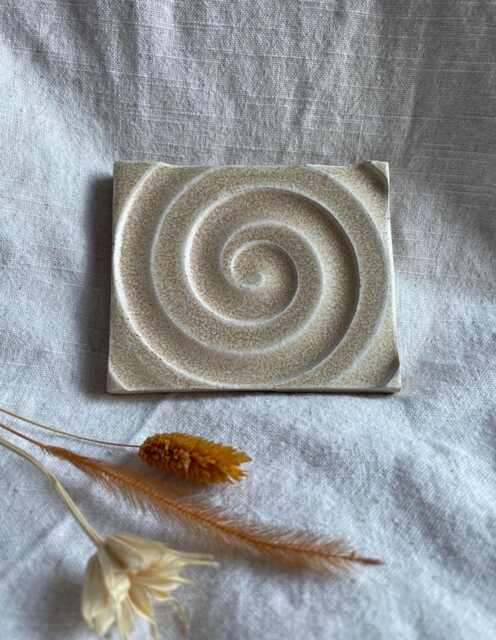 Cream Soap Dish, Rectangular Bathroom Tray, Handmade Kitchen Pottery, Household Holder, Thrown Textured Dishes - image 1