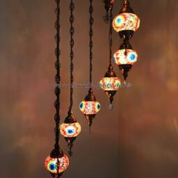 9 Ball Turkish Mosaic Chandelier Multi Color - thumbnail 3