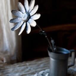 Daisy Metal Flower, Delicate Iron Sculpture, Art Made By The Steel Style Things, 6Th Anniversary - thumbnail 4