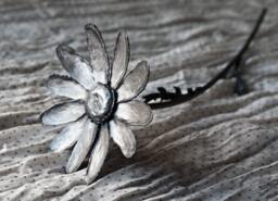 Daisy Metal Flower, Delicate Iron Sculpture, Art Made By The Steel Style Things, 6Th Anniversary - thumbnail 1