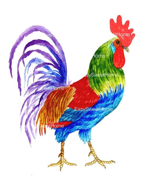 Rooster Wall Decal, Sticker, Decals For Tiles, Walls, Furniture, Kitchen Decals, D??cor, Home D??cor - image 1