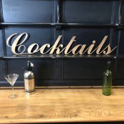 Gold Metal Cocktails Bar Sign Home & Garden Decor - thumbnail 2