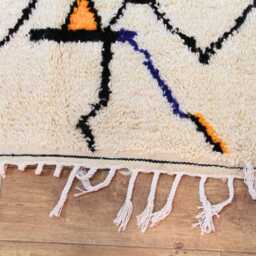 Handmade Moroccan Rug - Abstract Line Art Wool Carpet Modern Minimalist Boho Area - thumbnail 4