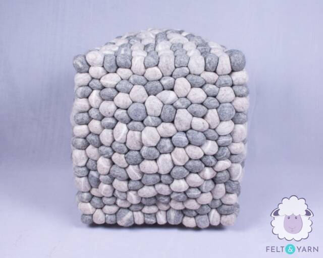 40cm Bulky Natural Wool Felt Stone Stool Felted Pebble Made Footstool Fair Trade & Ethically Handmade - image 1
