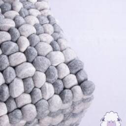 40cm Bulky Natural Wool Felt Stone Stool Felted Pebble Made Footstool Fair Trade & Ethically Handmade - thumbnail 2