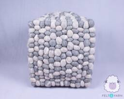 Felted Wool Stone Stool 40cm Pebble Footstool, Fair Trade