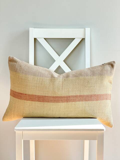 Brown Tribal Hemp Hand Woven Natural Dye Color Pillow Cover - image 1