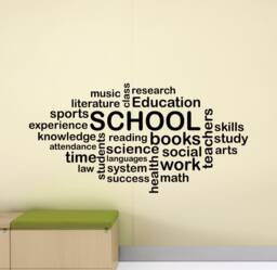 School Wall Decal Poster Education Sign Classroom Word Cloud Office Quote Gift Vinyl Sticker Playroom Decor Art Print G301 - thumbnail 1
