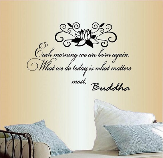 In-Style Decals Wall Vinyl Decal Home Decor Art Sticker Each Morning We Are Born Again Buddha Quote Lotus Yoga Removable Mural Design 285 - image 1
