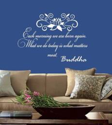 In-Style Decals Wall Vinyl Decal Home Decor Art Sticker Each Morning We Are Born Again Buddha Quote Lotus Yoga Removable Mural Design 285 - thumbnail 2