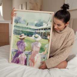 Kentucky Derby Poster, Horse Racing Wall Art, Elegant Watercolour Print, Racecourse Fashion Classic Sporting Decor - thumbnail 3