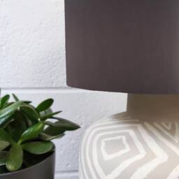 Charcoal Velvet & Tropical Lampshade With Dark Monkey Lining - thumbnail 2