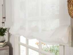 Linen Roman Blind-Linen Shades-Roman Shades- Sheer Linen Shades - Hardware Is Included Custom Shade - thumbnail 3