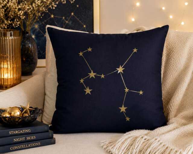 Sagittarius Constellation Pillow Cover 16x16, Zodiac Astrology Gift For Her, Celestial Bedroom Decor, Horoscope Cushion, Star Sign - image 1