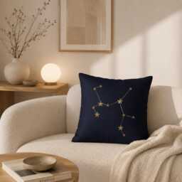 Sagittarius Constellation Pillow Cover 16x16, Zodiac Astrology Gift For Her, Celestial Bedroom Decor, Horoscope Cushion, Star Sign - thumbnail 2
