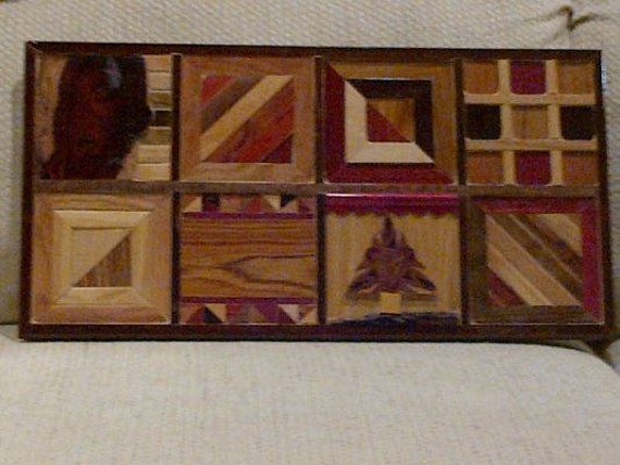 Wood Wall Art Sculpture Featuring A Collage Of 8 Separate Pieces