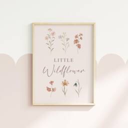 Little Wildflower Girls Nursery Print - New Baby Girl Gift Bedroom Playroom Decor - thumbnail 2