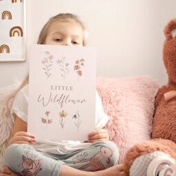 Little Wildflower Girls Nursery Print - New Baby Girl Gift Bedroom Playroom Decor - thumbnail 3