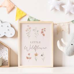 Little Wildflower Girls Nursery Print - New Baby Girl Gift Bedroom Playroom Decor - thumbnail 1