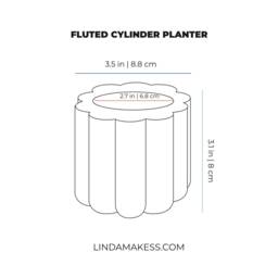 Fluted Concrete Cylinder Planter Minimal Succulent Pot - thumbnail 4