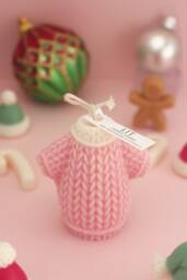 Handmade Christmas Sweater Candle - Vegan Soy Wax, Festive Decor