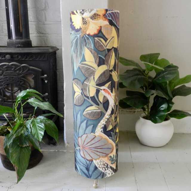 Handmade Tall Floor Lamp. Velvet Botanical Design. Ambient Lighting. Statement Piece - image 1