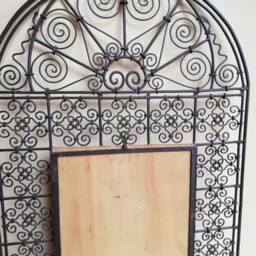 Handcrafted Moroccan Wrought Iron Wall Mirror - Sun Arch Door Design Moorish Decor - thumbnail 4
