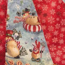 Christmas Tree Skirt, Table Top, Mini, Snowman, Snowflake, Small, Glittery, Quilted, Pieced - thumbnail 4