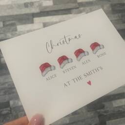 Personalised Christmas Family Print Santa Hat Home Decor - Digital Option - thumbnail 2