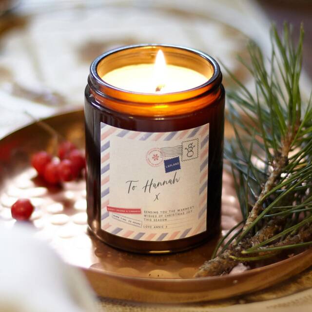 Personalised Christmas Candle Secret Santa Gift, Scented Soy Wax - image 1
