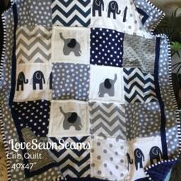 Made To Order/Elephant Quilt/Elephant Nursery/Modern Baby Quilt/Baby Quilt - thumbnail 3