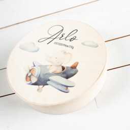 Personalized Baby Keepsake Box Baltic Birch Memory Chest - thumbnail 4