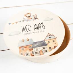 Personalized Baby Keepsake Box Baltic Birch Memory Chest - thumbnail 3