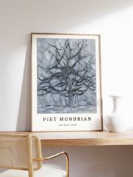 Piet Mondrian Poster, The Grey Tree, Art Print, Bauhaus Abstract Art, Cubism, Modern Gift, A1/A2/A3/A4 - thumbnail 1