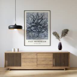 Piet Mondrian Poster, The Grey Tree, Art Print, Bauhaus Abstract Art, Cubism, Modern Gift, A1/A2/A3/A4 - thumbnail 2