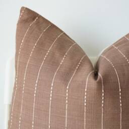 Brown Neutral Striped Woven Pillow Cover - thumbnail 2