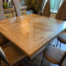 Square French Parquet Handmade Luxury Bespoke Dining Table - thumbnail 2