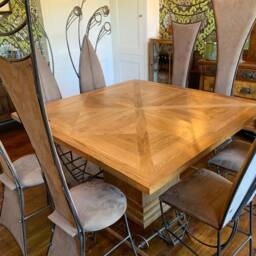 Square French Parquet Handmade Luxury Bespoke Dining Table - thumbnail 3