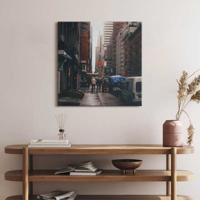 City Streets & People in New York Canvas, Wall Art Picture, Gray Decoration, Travel Canvas - image 1