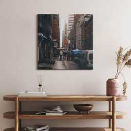 City Streets & People in New York Canvas, Wall Art Picture, Gray Decoration, Travel Canvas - thumbnail 1