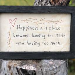 Happiness Primitive Stitchery Framed Print - thumbnail 3