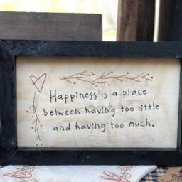 Happiness Primitive Stitchery Framed Print - thumbnail 2