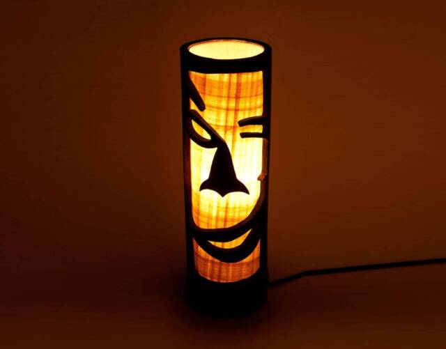 Handmade Bamboo Tiki Lamp African Home Decor, Rustic Night Light - image 1